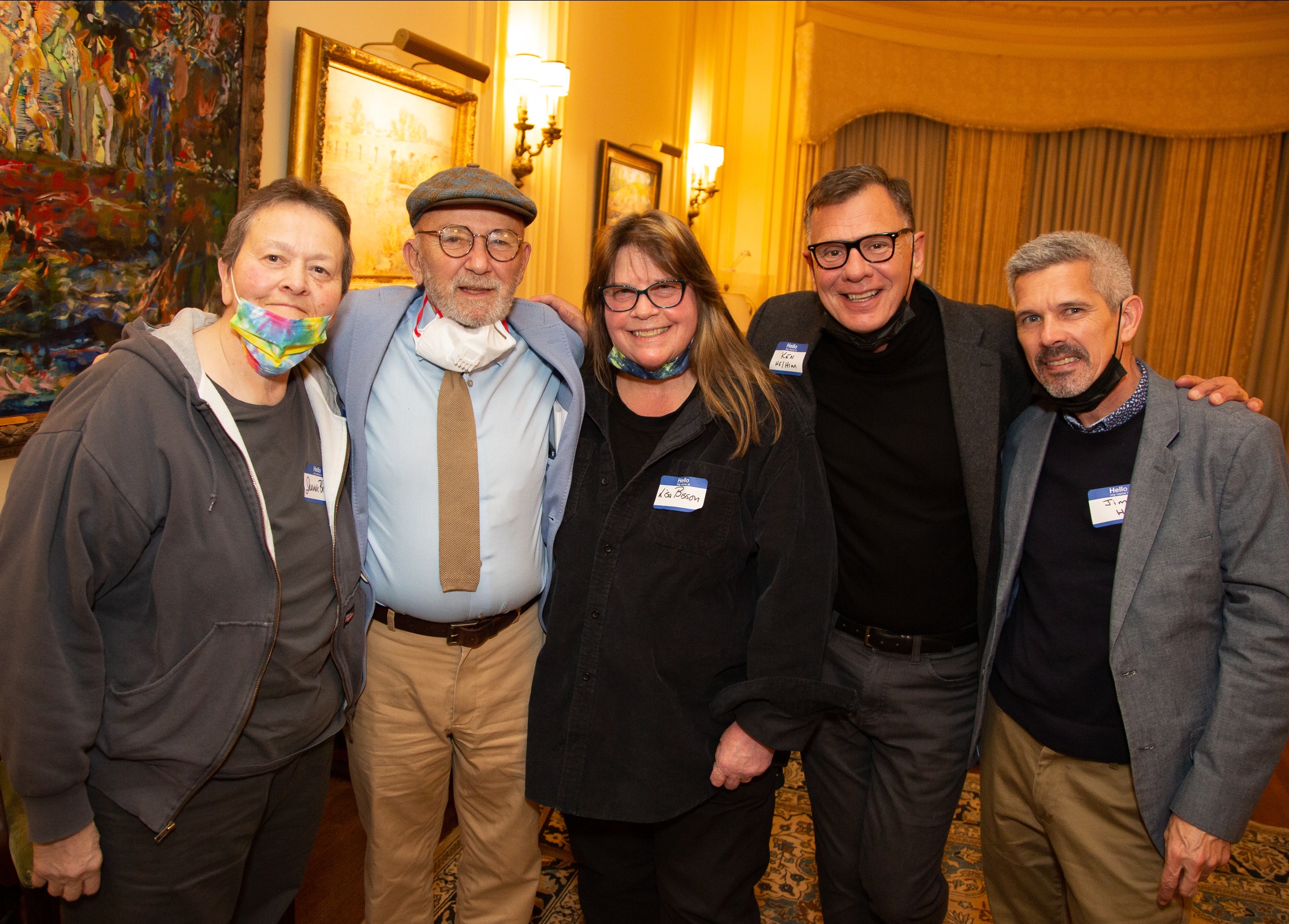 2021 HistoryMaker Honoree John Ward (second from left) with Jeanne Bisson, Lisa Bisson, Ken Brooks, and Jim Ellis.